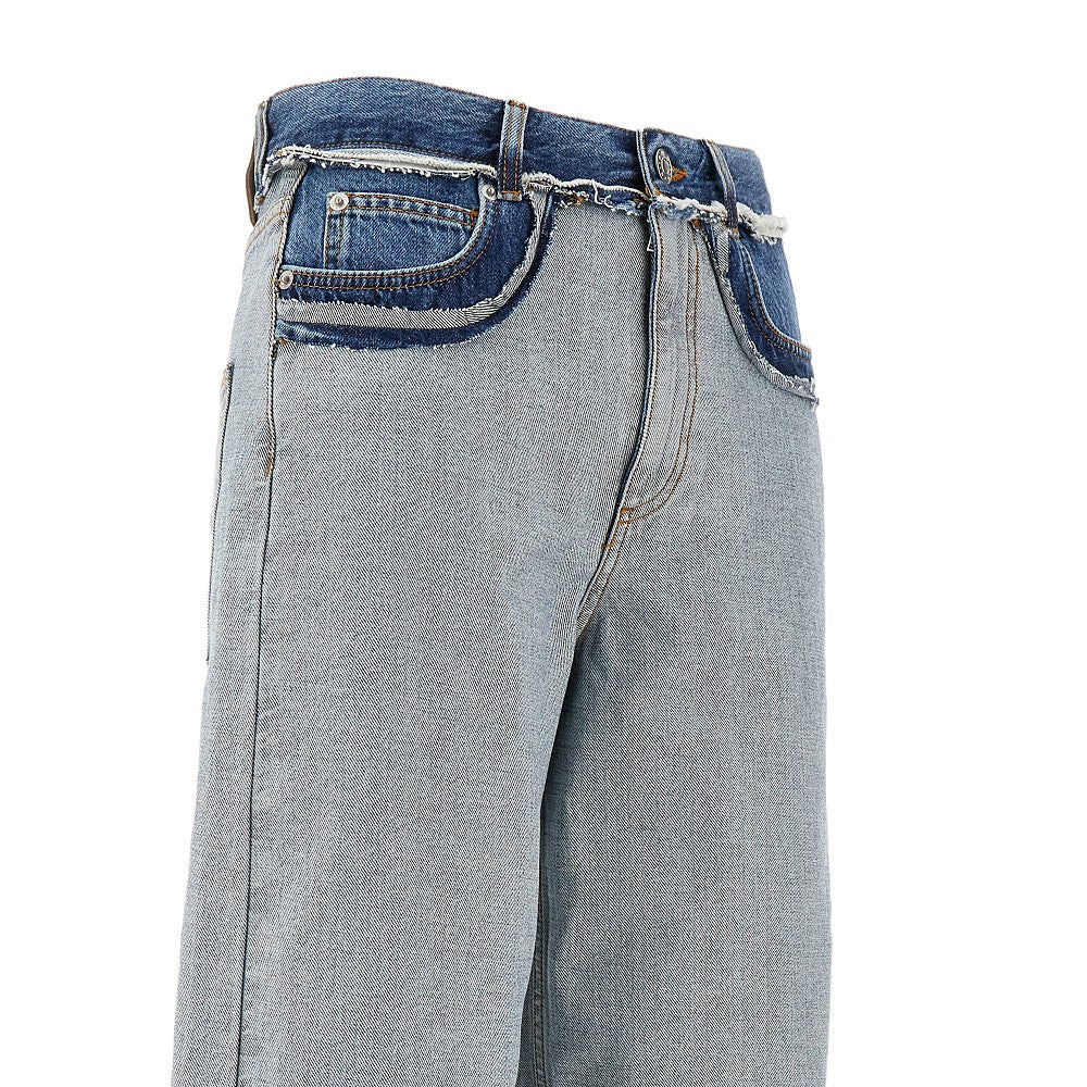Jeans in denim rovesciato