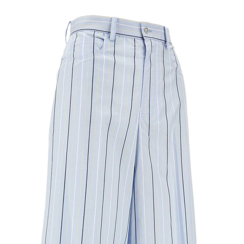 Pantaloni palazzo in popeline a righe