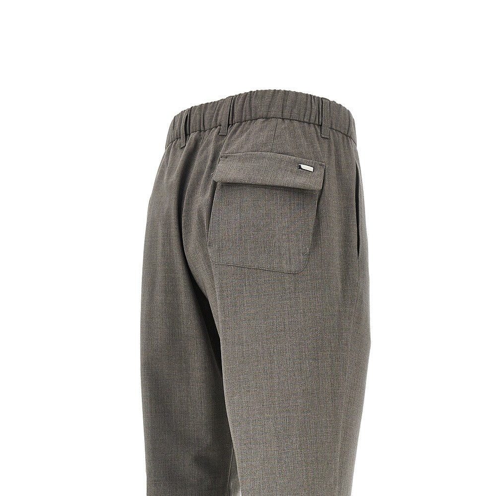 Stretch liht wool pants with drawstring