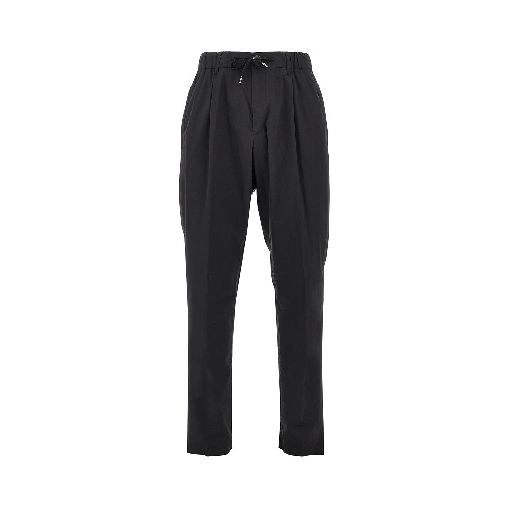 Technical poplin pants with drawstring