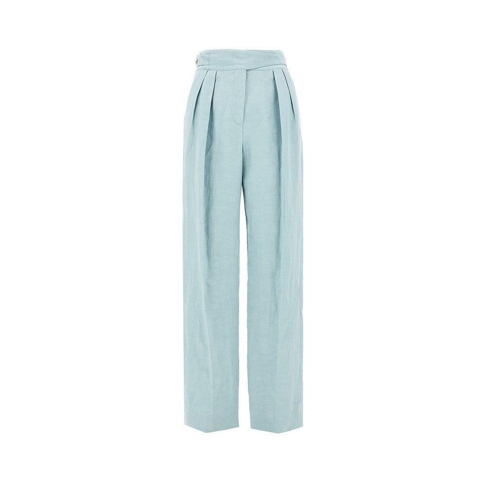 Pantalone 'Tomo' in seta e lino