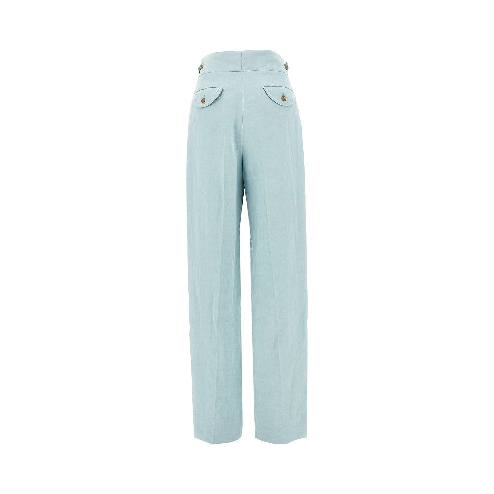 Pantalone 'Tomo' in seta e lino