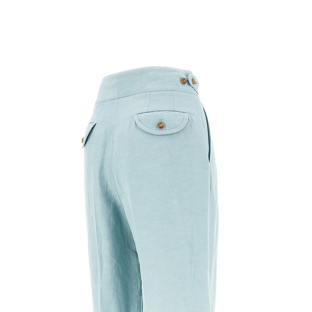 Pantalone 'Tomo' in seta e lino