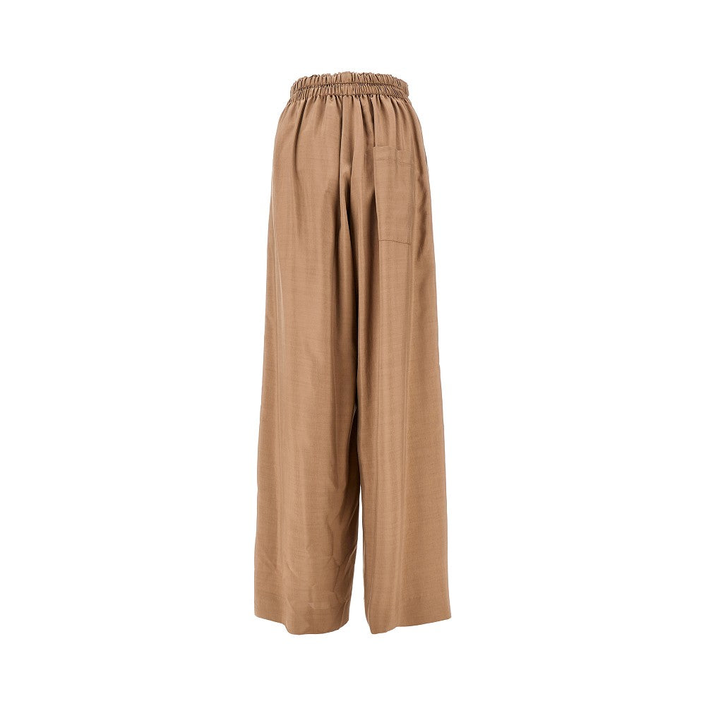 Silk-blend wide-leg pants