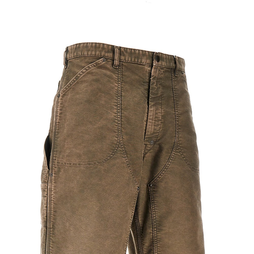 Workpants in cotone con effetto slavato