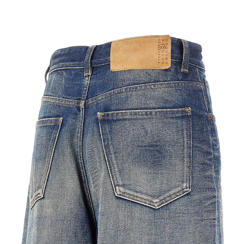 Oversized jeans with drawstring
