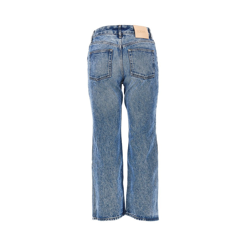 Jeans cropped con spacchi laterali