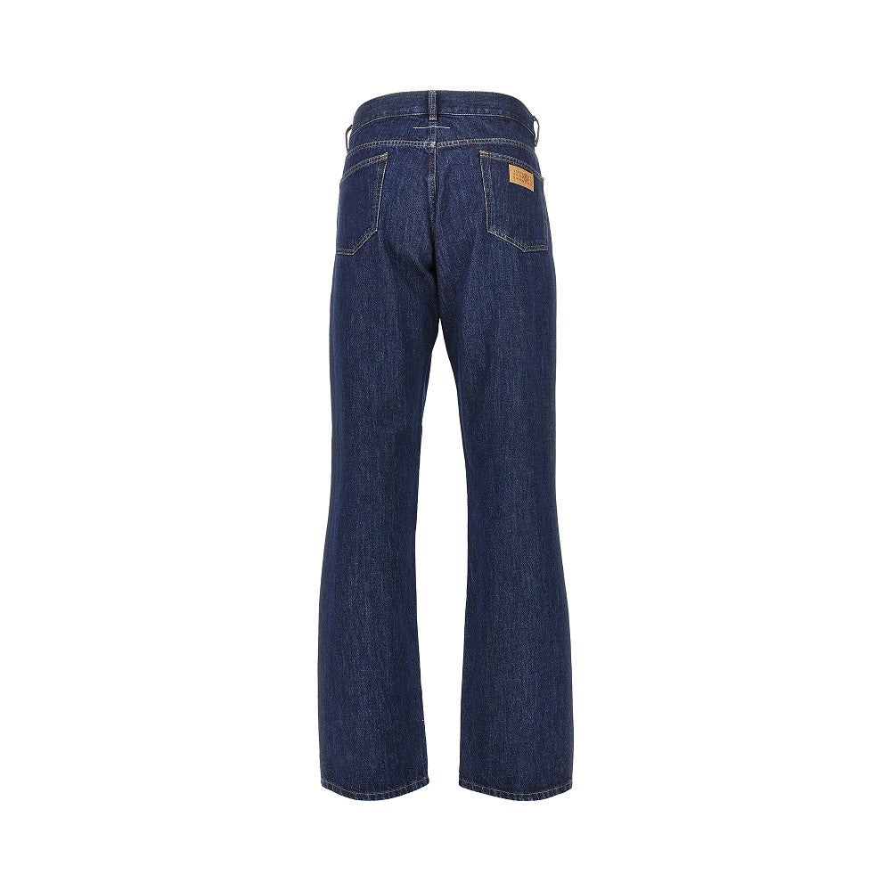 Distressed effect straight leg jeans
