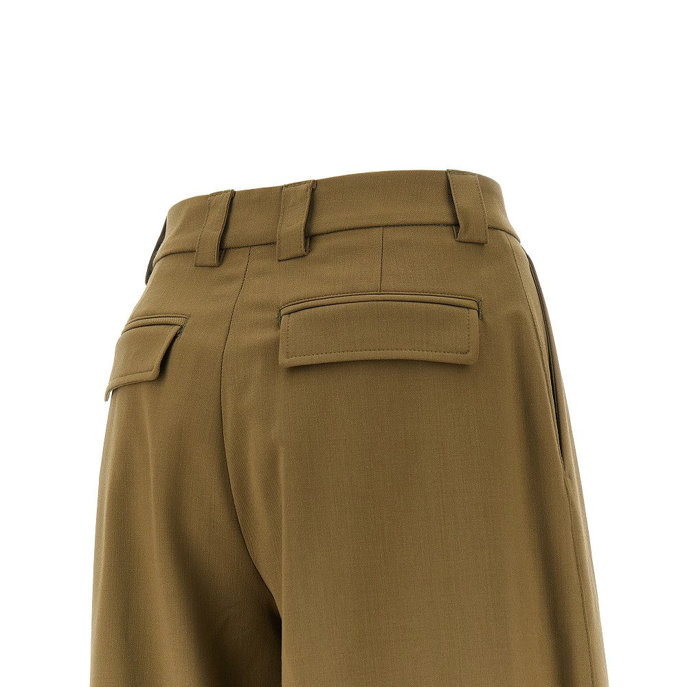 Gabardine tapered pants with dart