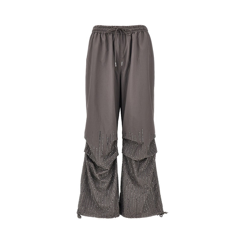 Pantalone parachute con cristalli