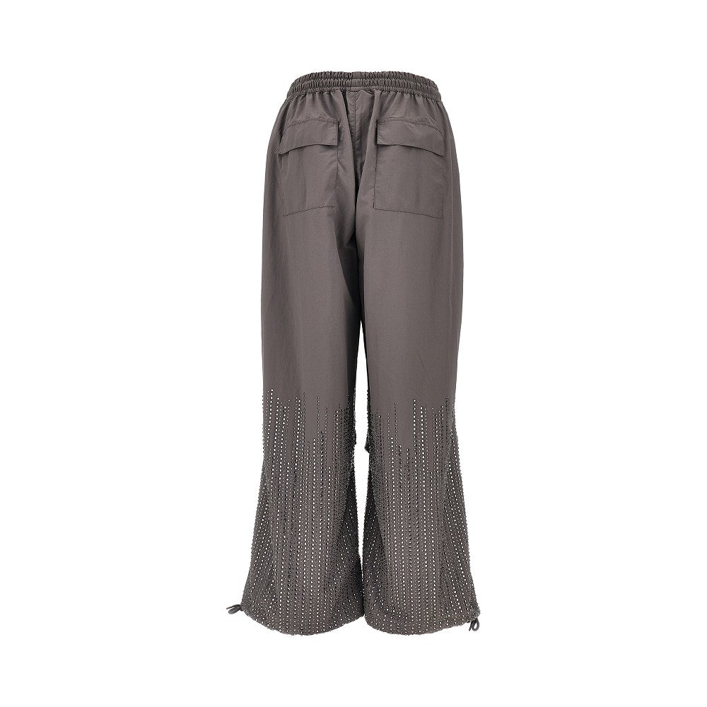 Pantalone parachute con cristalli