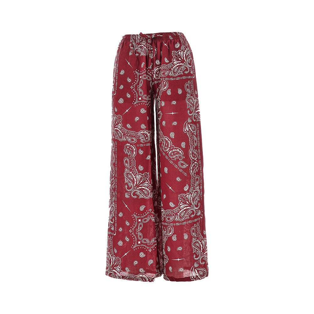 Bandana print wide leg pants