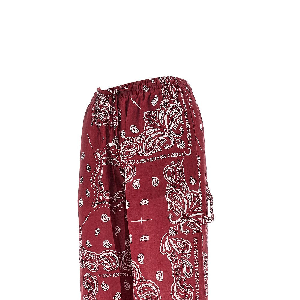 Bandana print wide leg pants