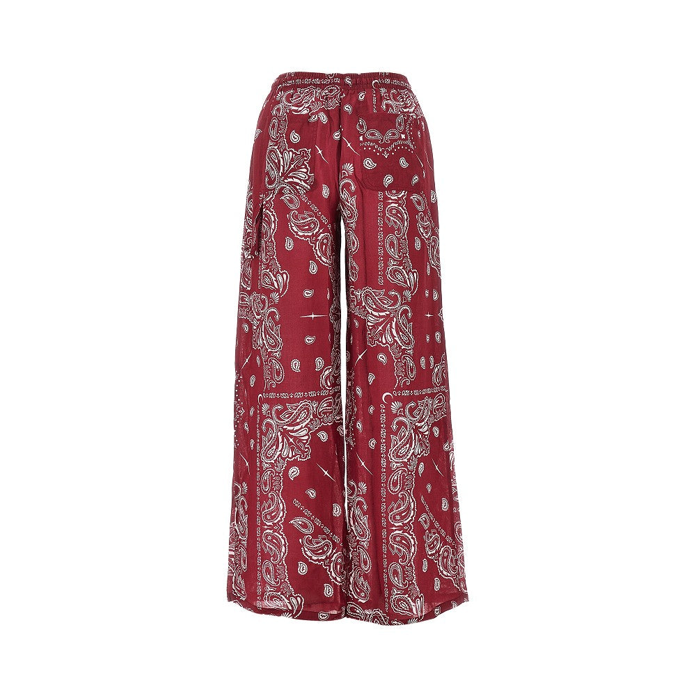 Bandana print wide leg pants