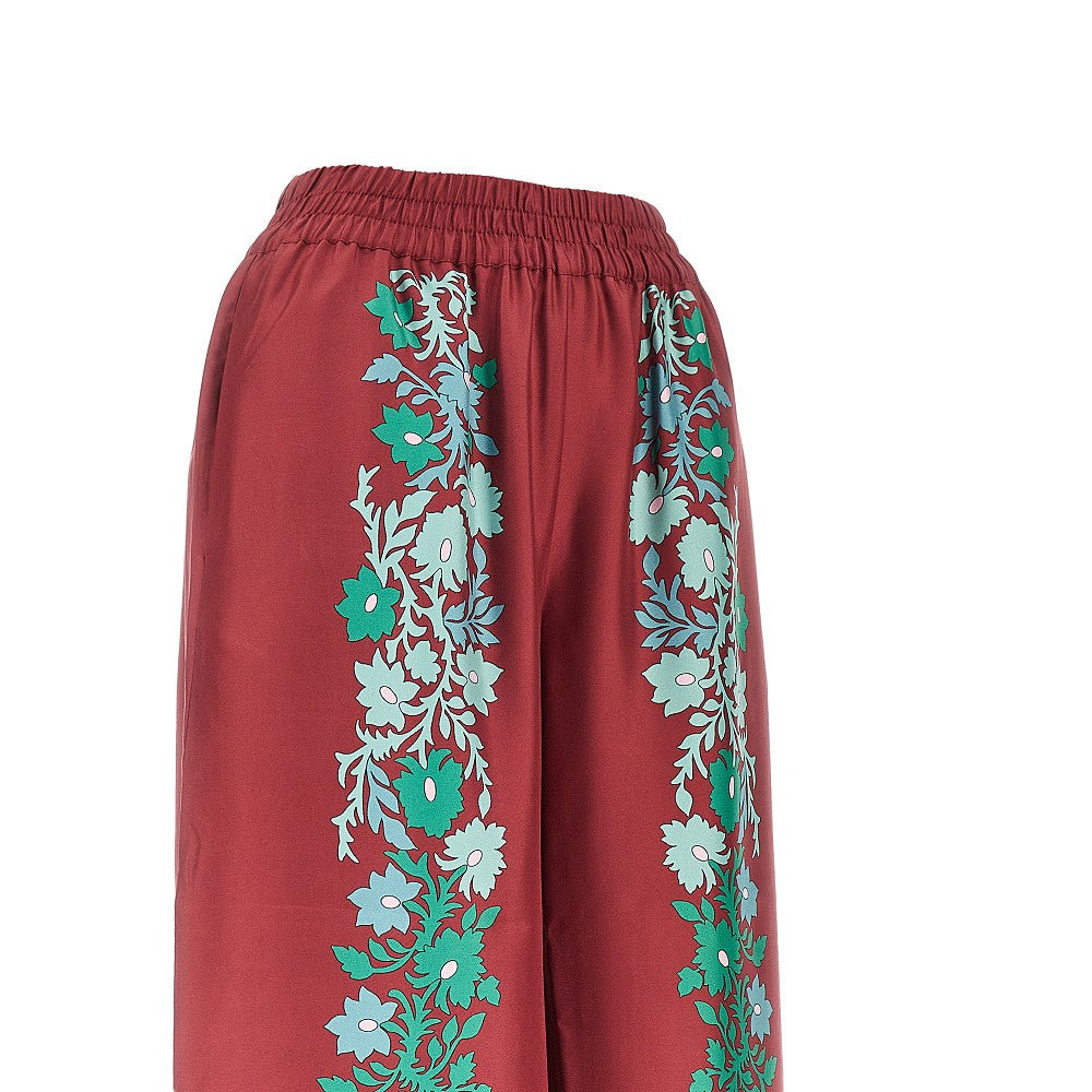 Pantalone palazzo in seta stampata