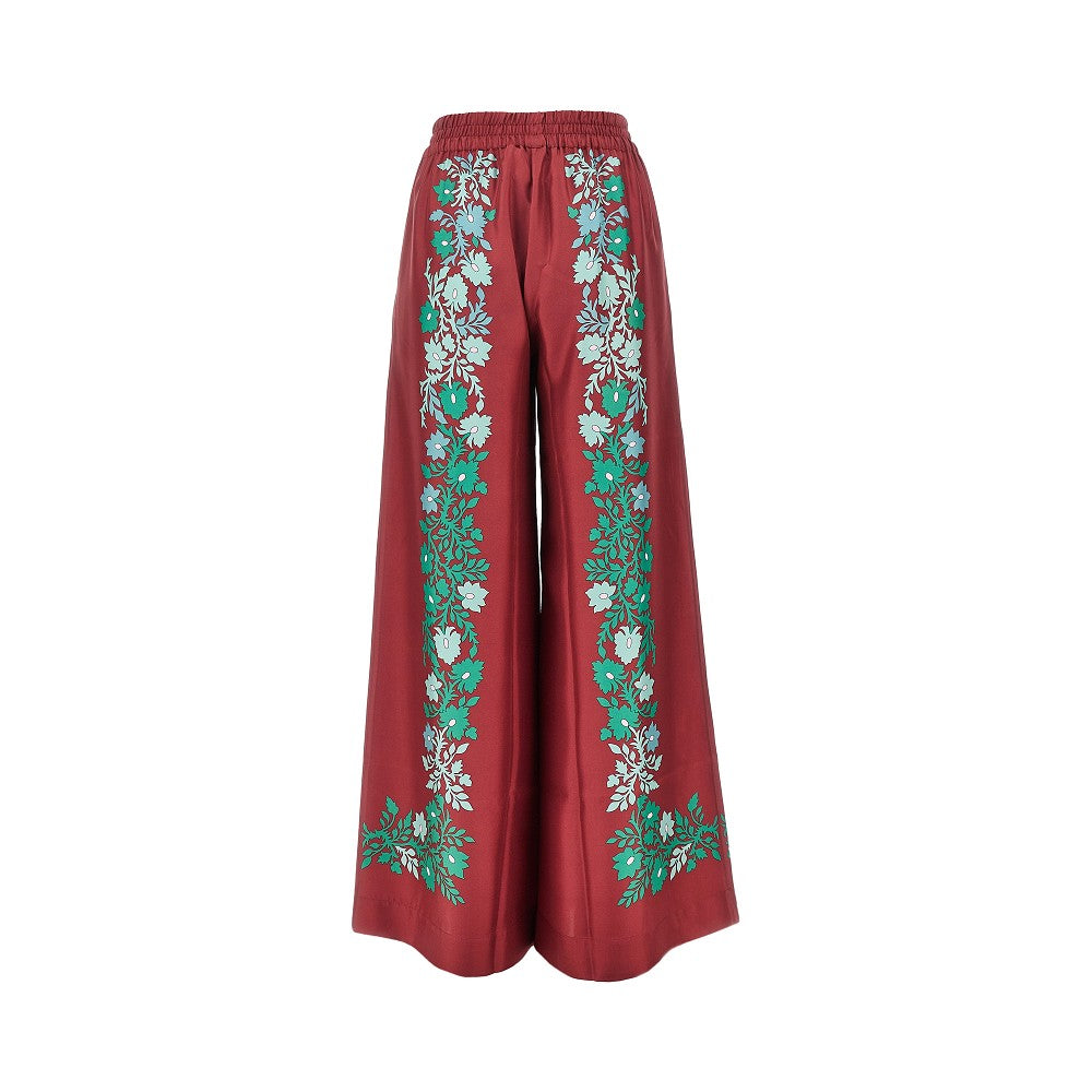 Pantalone palazzo in seta stampata