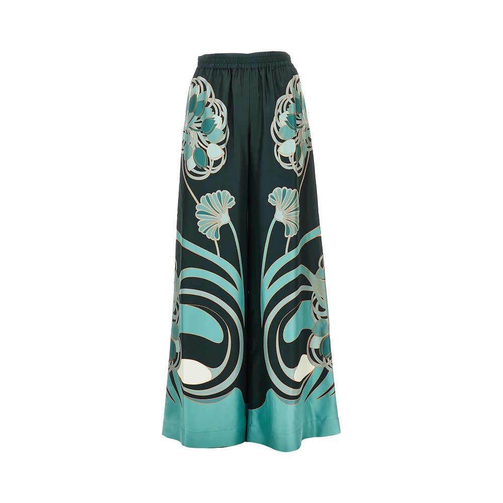 Printed silk palazzo pants