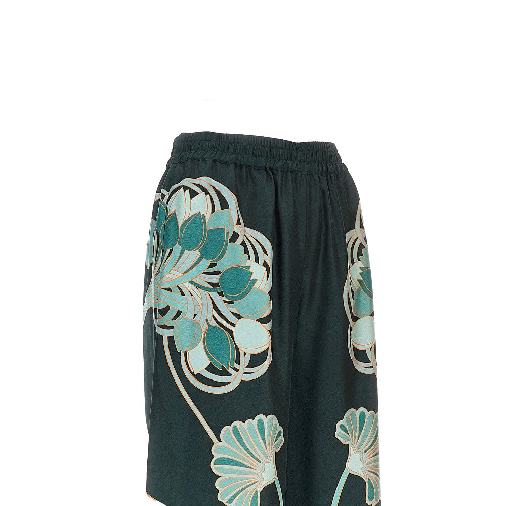 Printed silk palazzo pants
