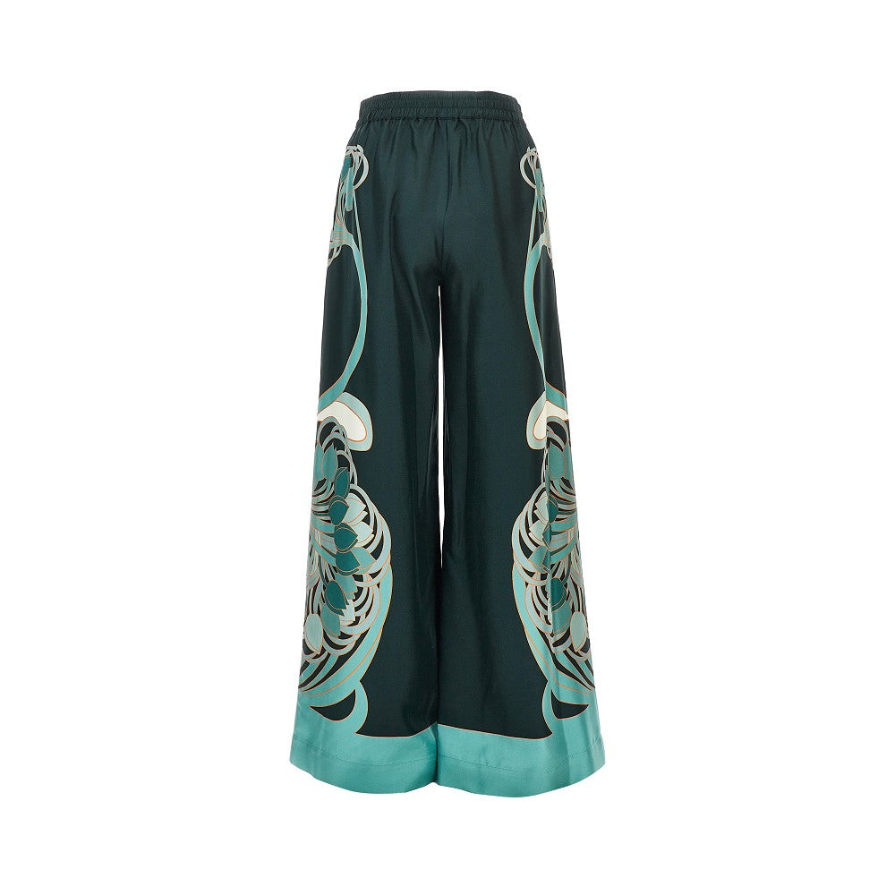 Printed silk palazzo pants