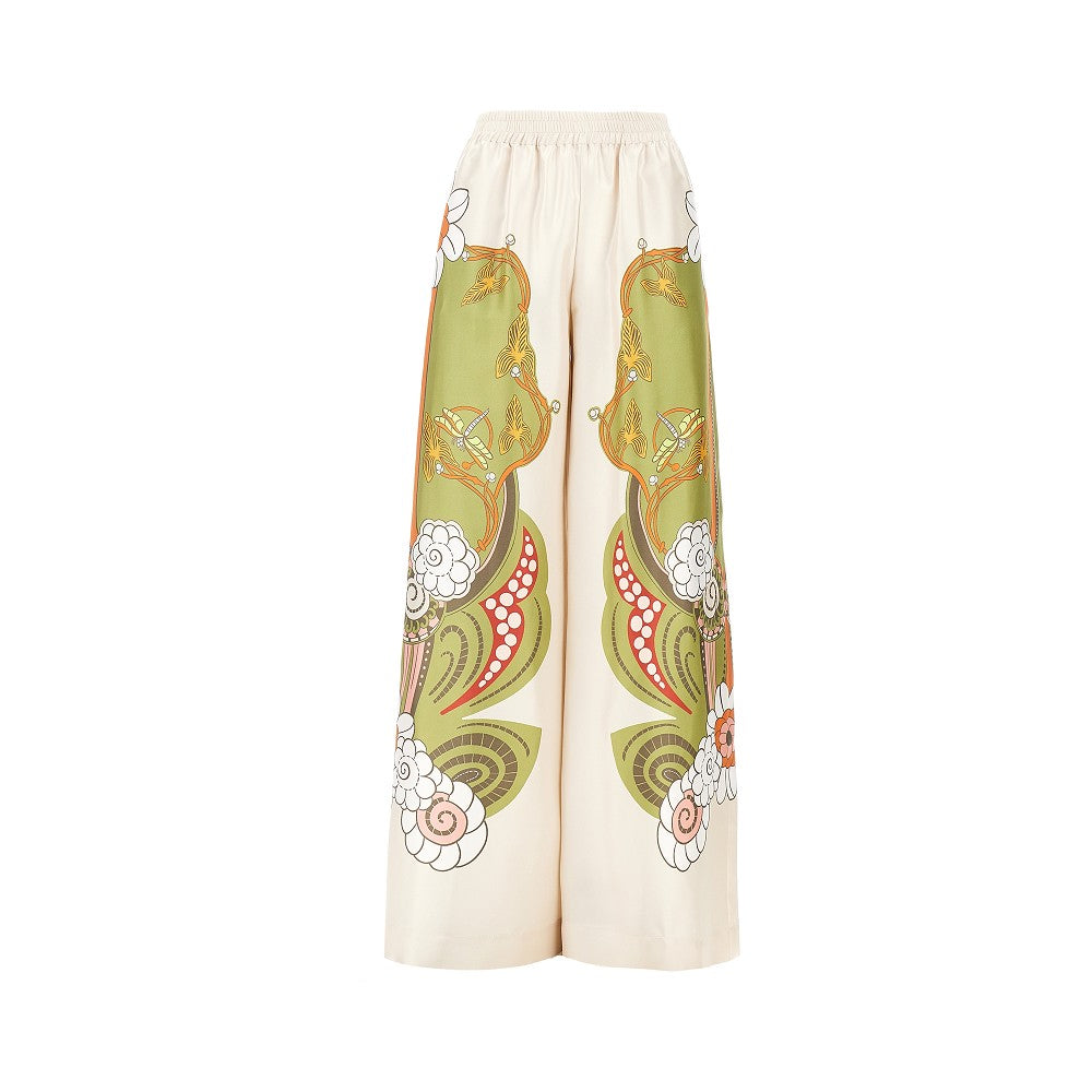 Printed silk palazzo pants