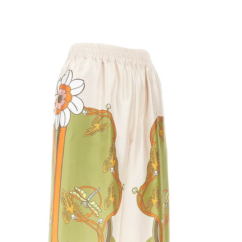 Printed silk palazzo pants