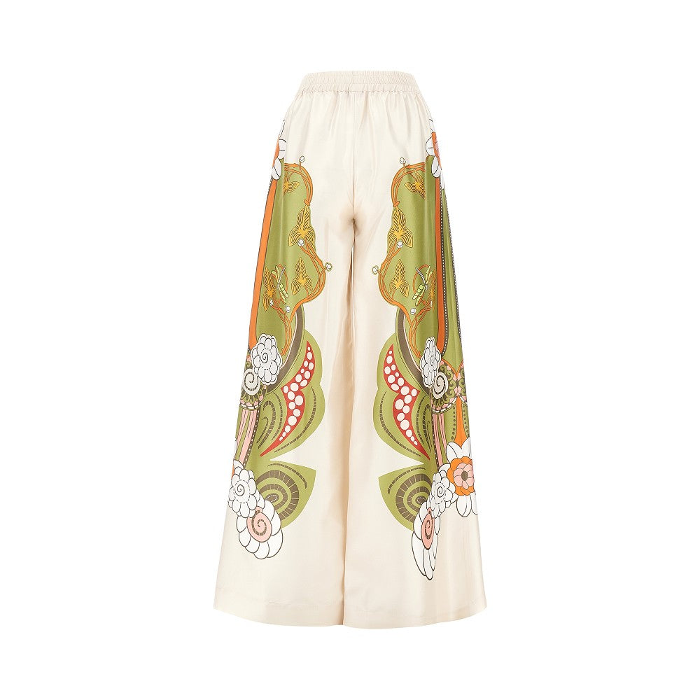 Printed silk palazzo pants