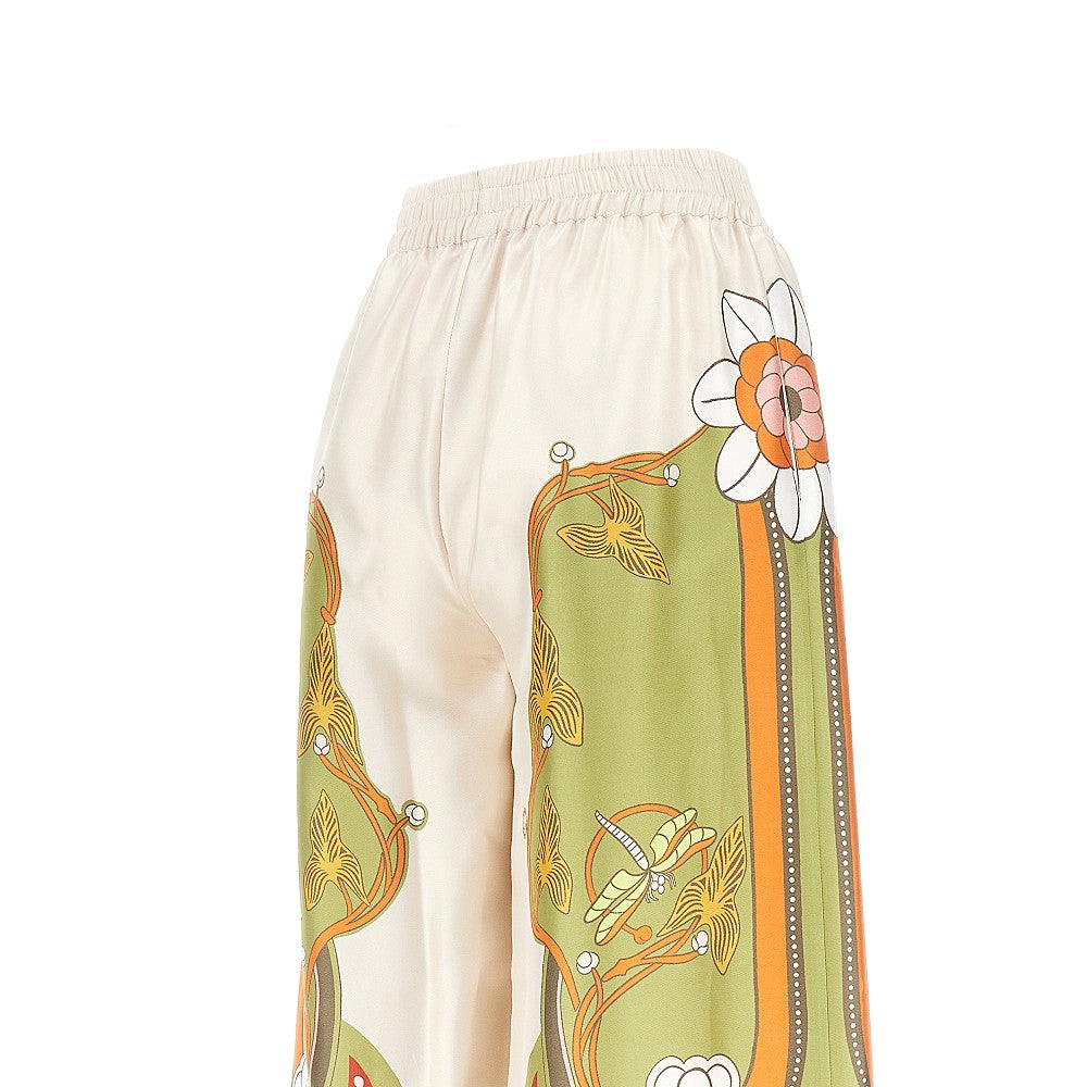Printed silk palazzo pants