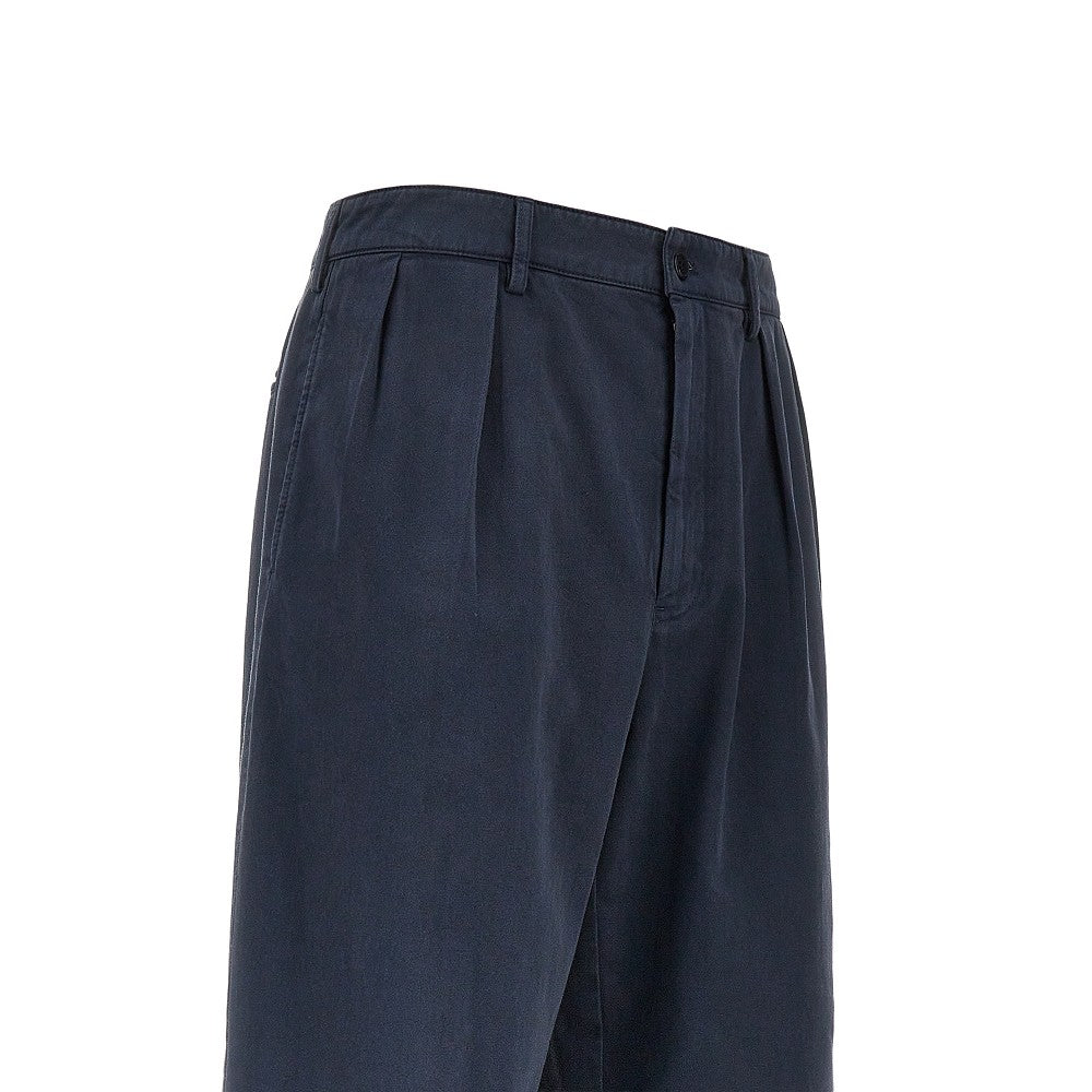 Pantalone in gabardine effetto invecchiato