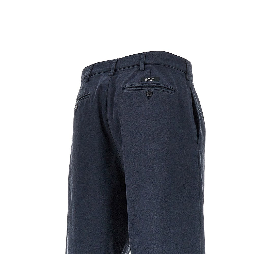 Pantalone in gabardine effetto invecchiato