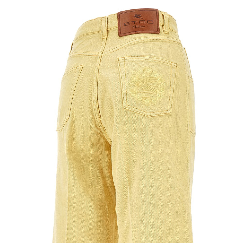 Bull flared pants with logo embroidery