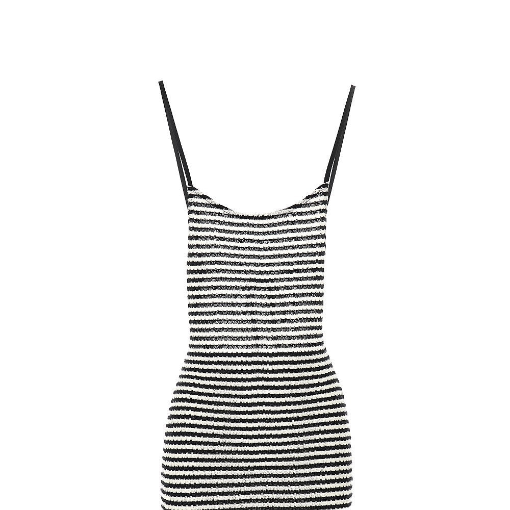 Striped knitted midi dress