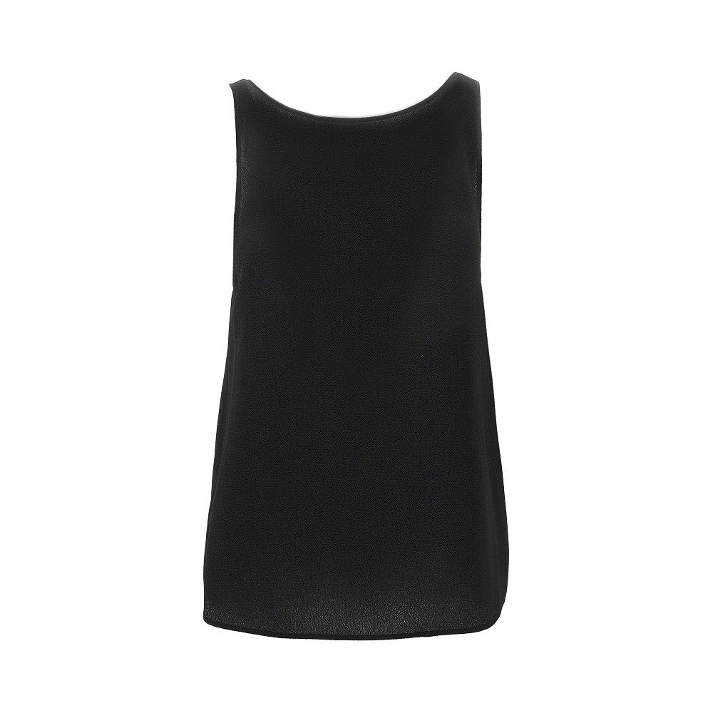 Crepe top with back buttons