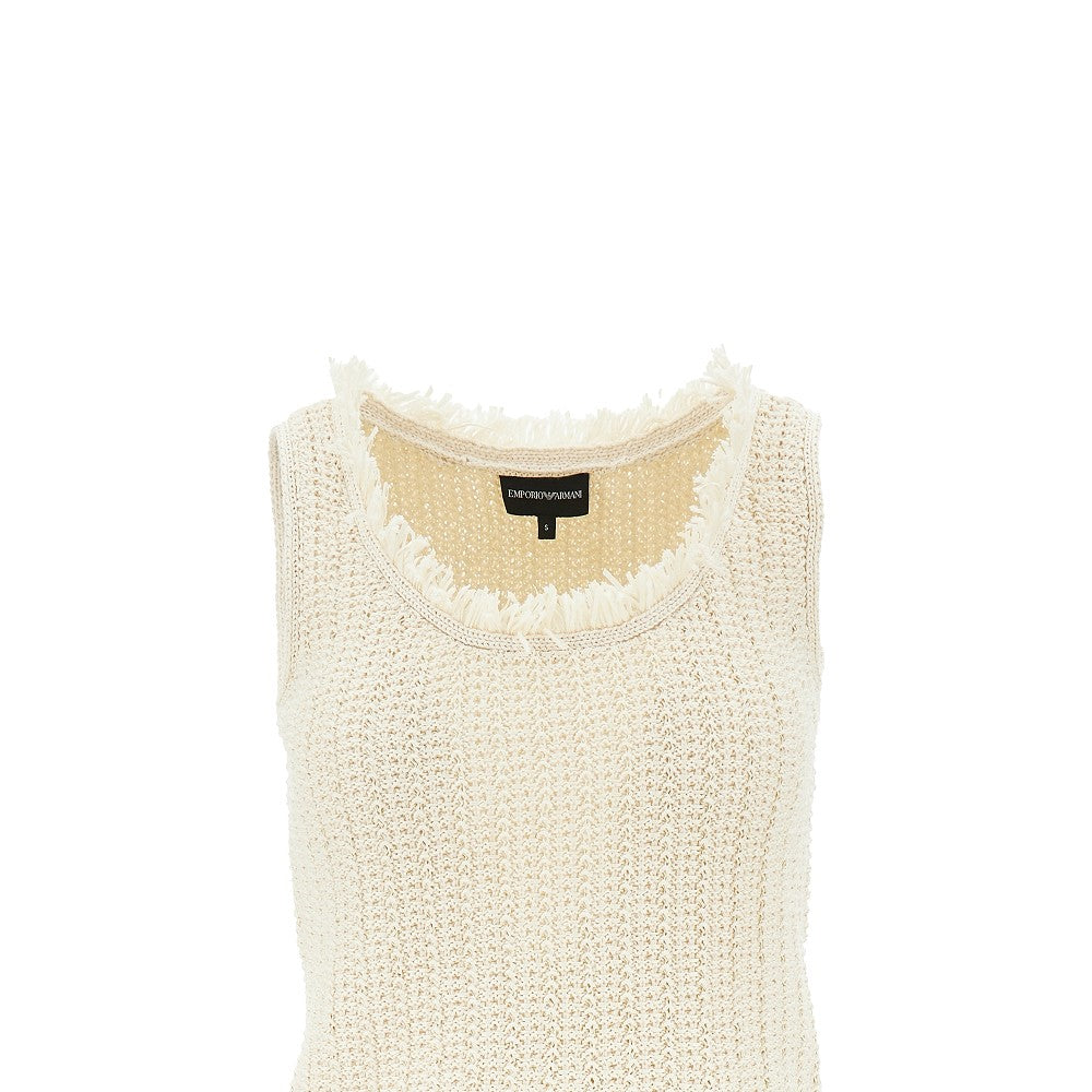 Raffia- effect crochet top