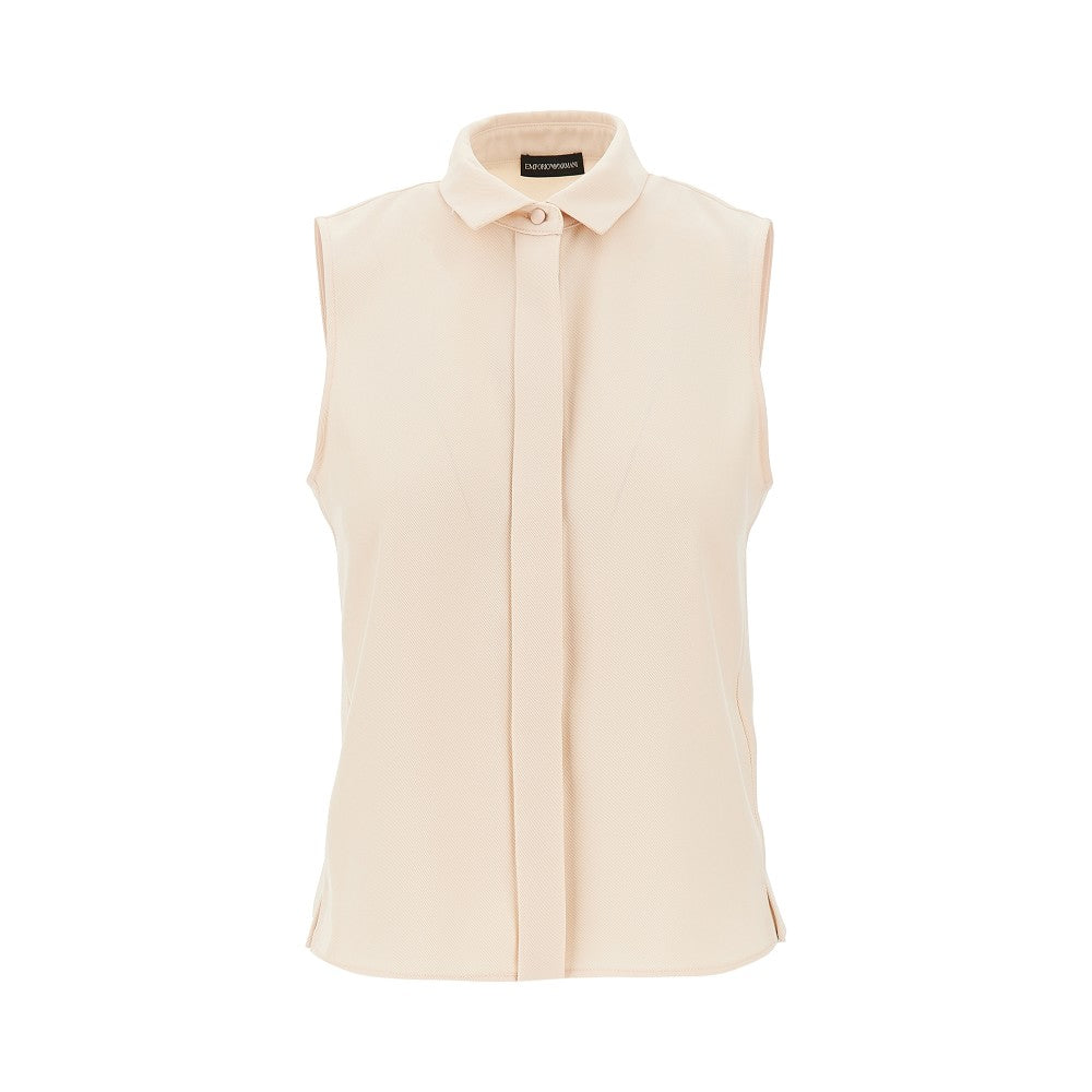 Twill top with collar