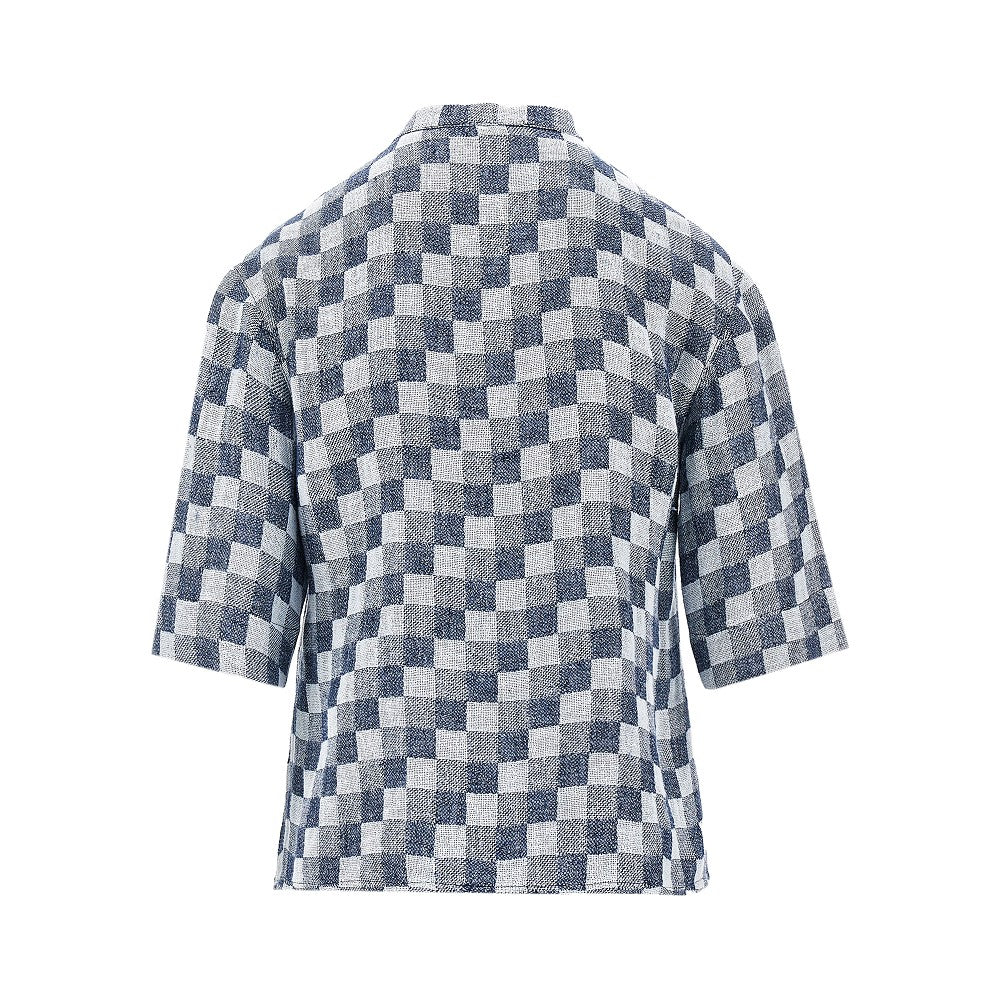 Top in garza di misto lino
