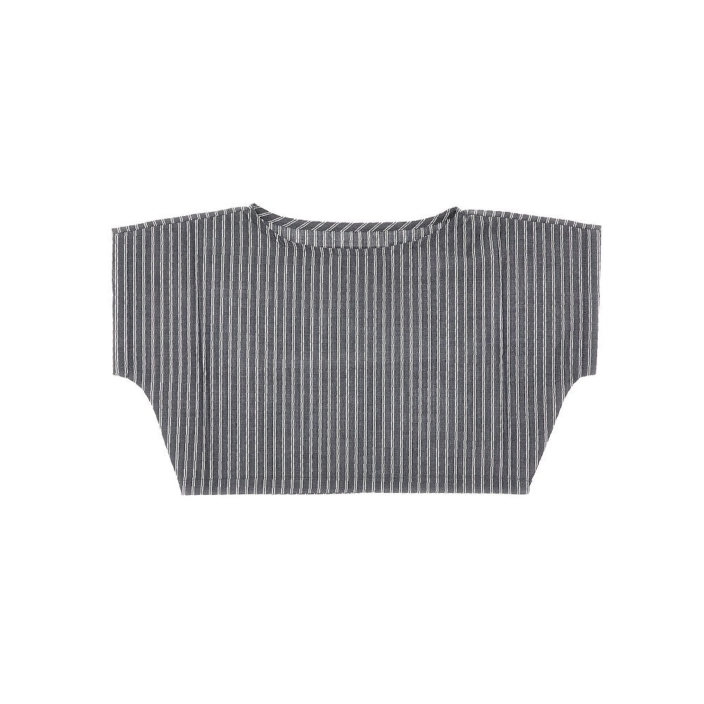 Top in popeline di cotone gessato