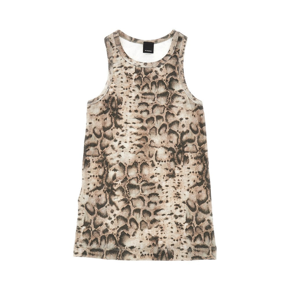 Animalier print ribbed tank top