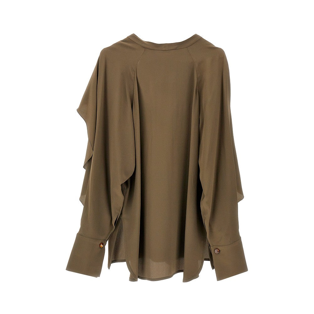 Blusa in seta con volant
