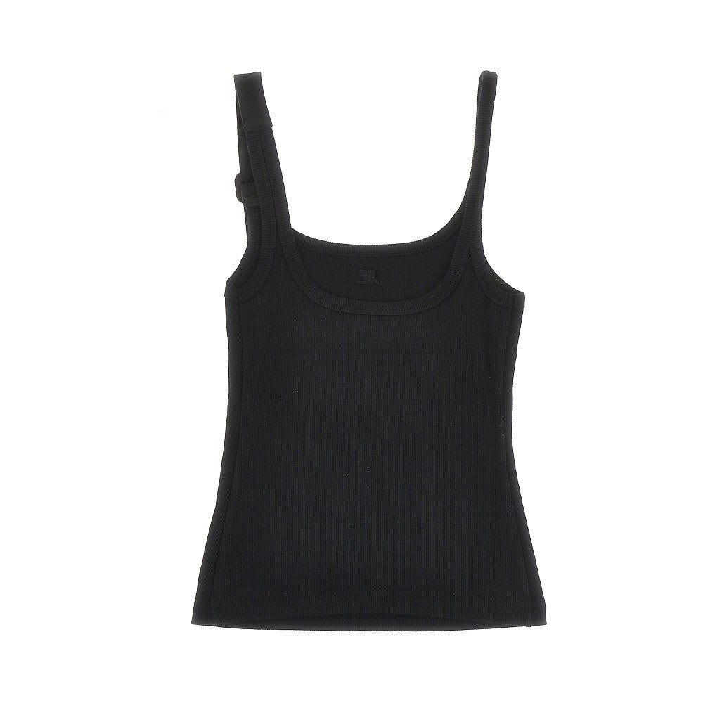 '90's' buckled strap ribbed tank top
