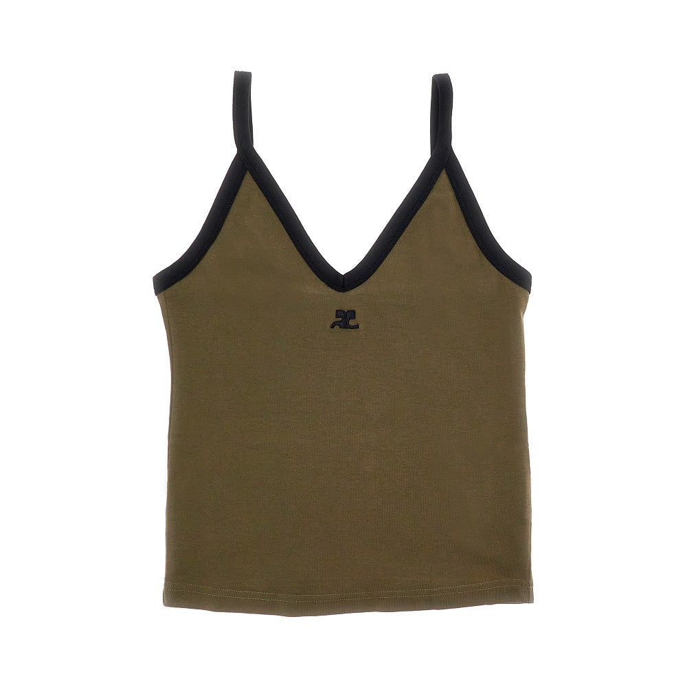Logo embroidery jersey top