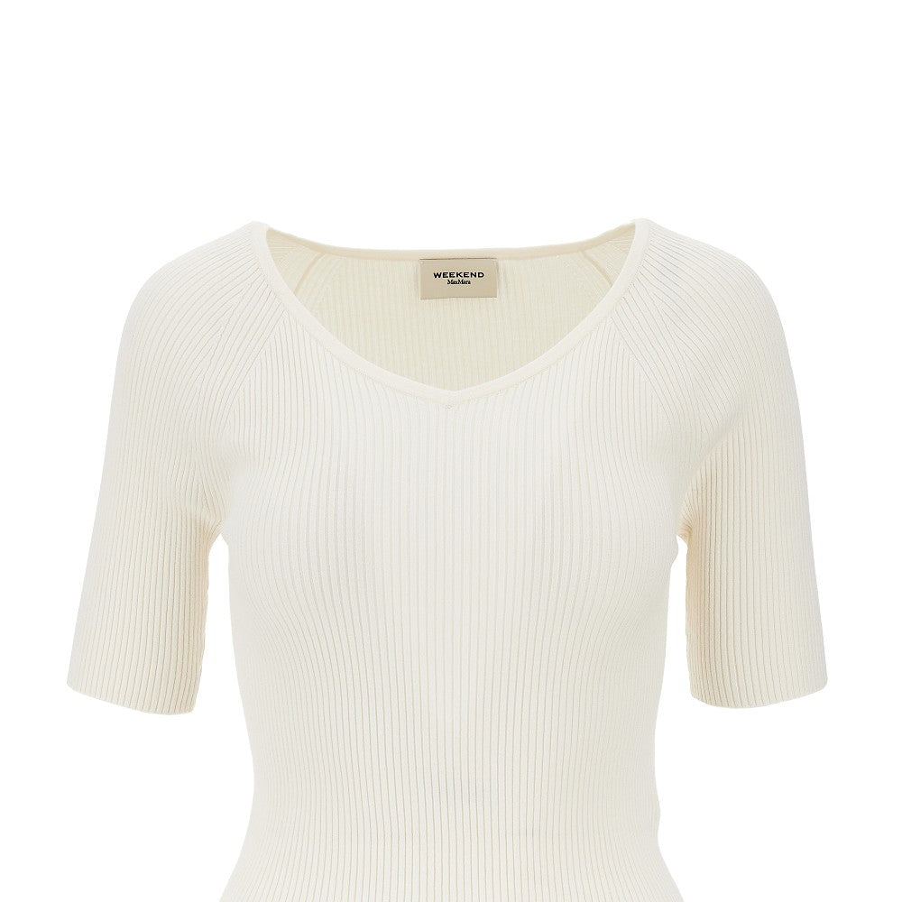 Viscose-blend knitted top