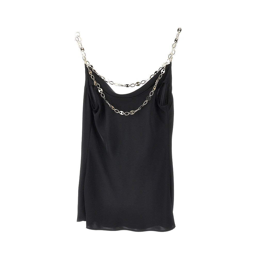Top in satin con catene