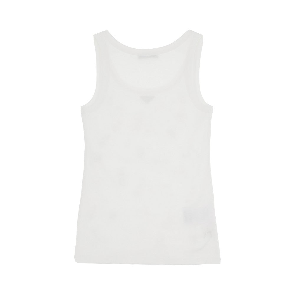 Crystal embroidery cotton tank top