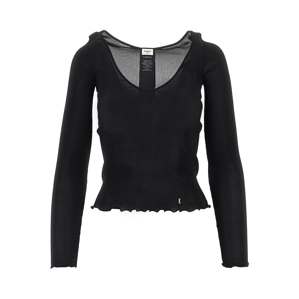 Top in seta con dettaglio Cassandre