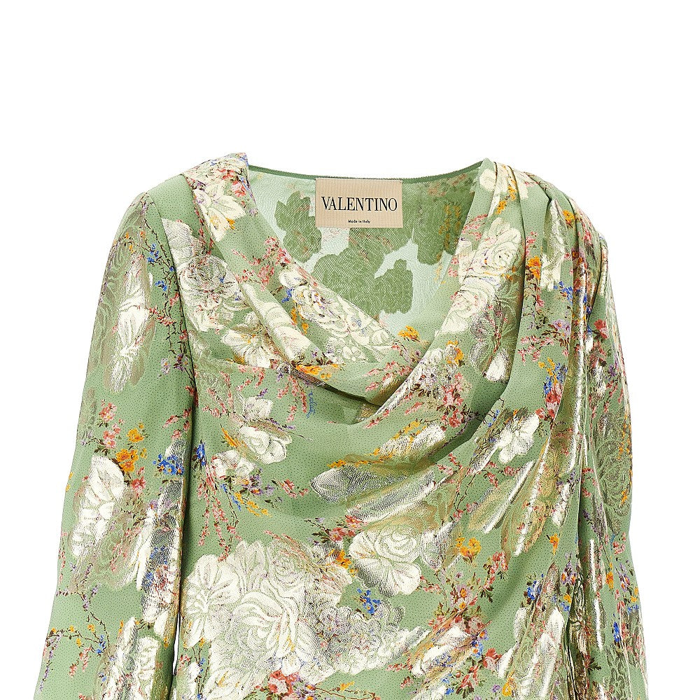 Lamé fil coupé silk blouse