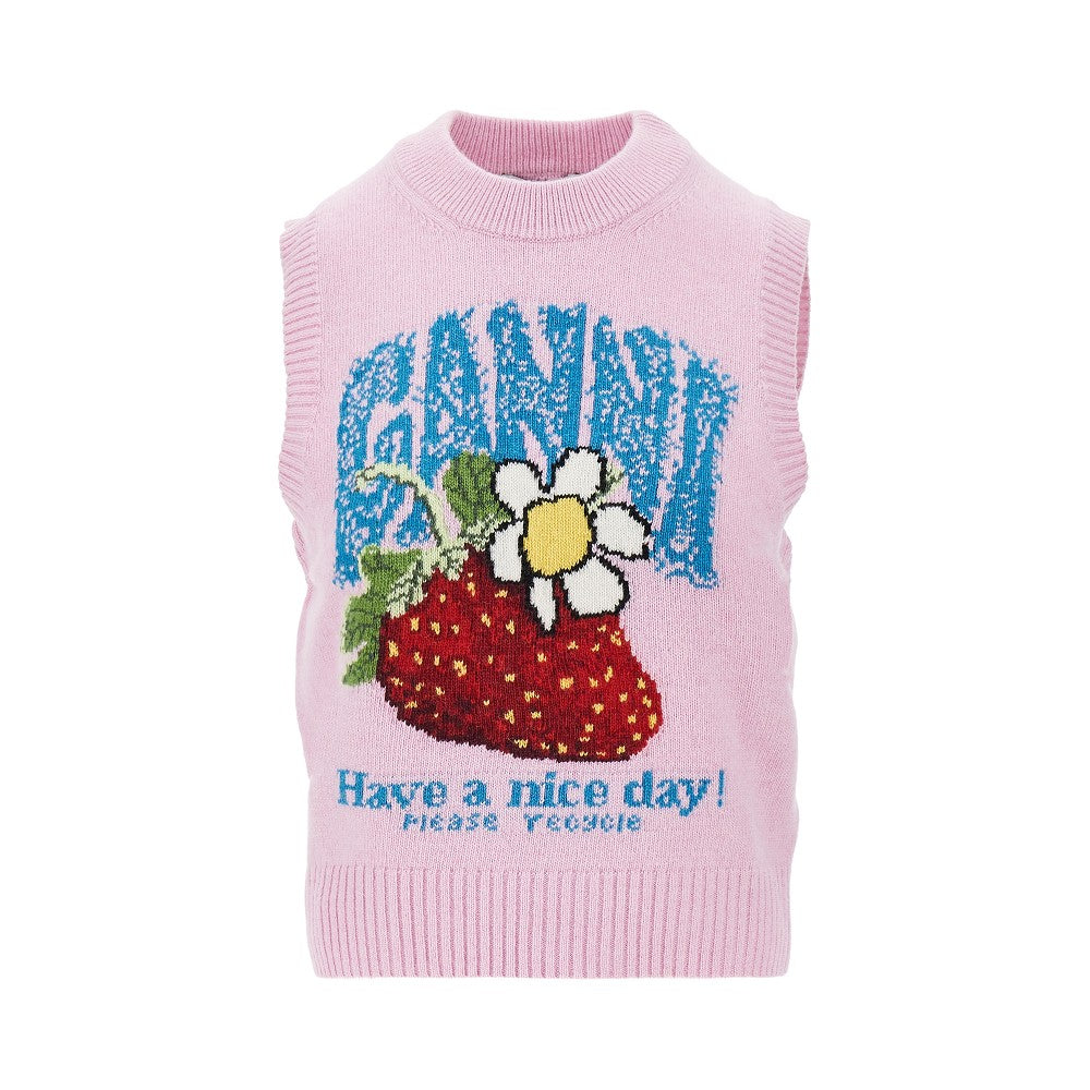 Wool-blend knitted top