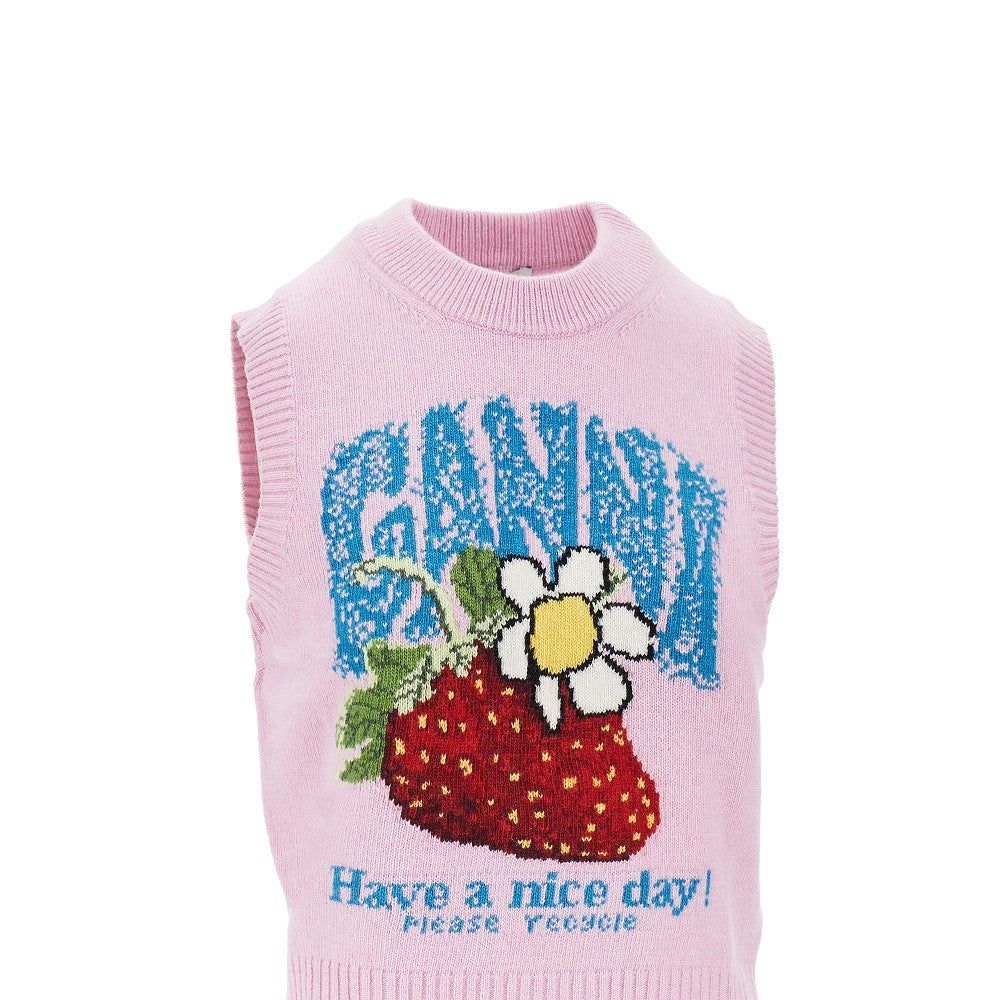 Wool-blend knitted top