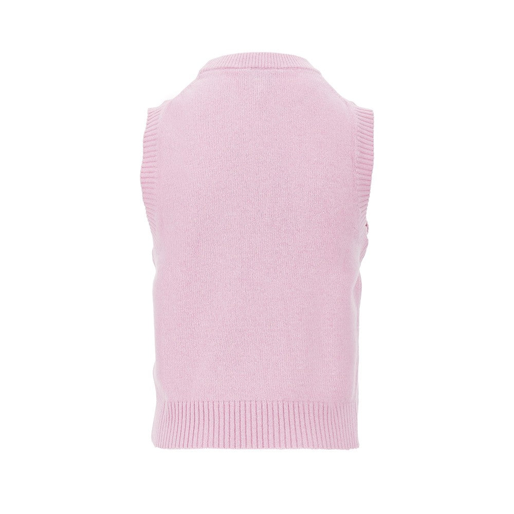 Wool-blend knitted top