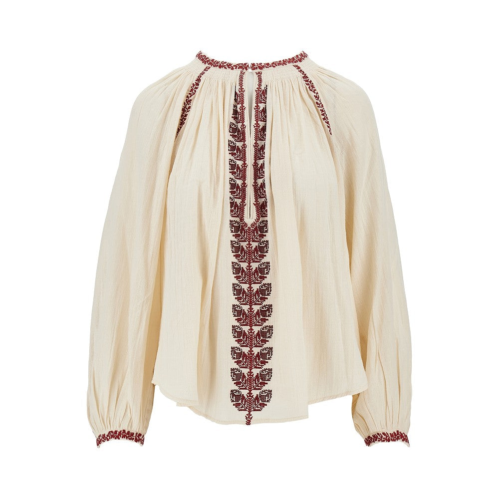 'Lena' embroidered cotton blouse