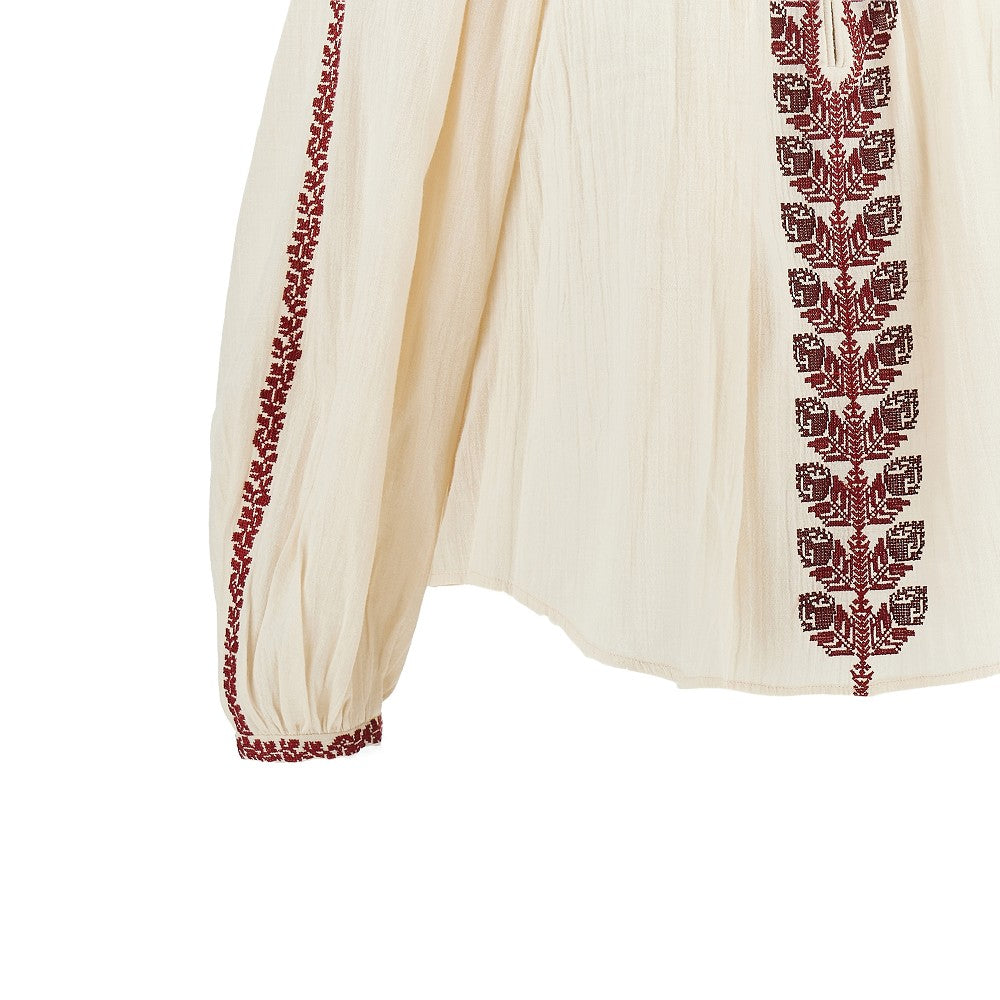 'Lena' embroidered cotton blouse